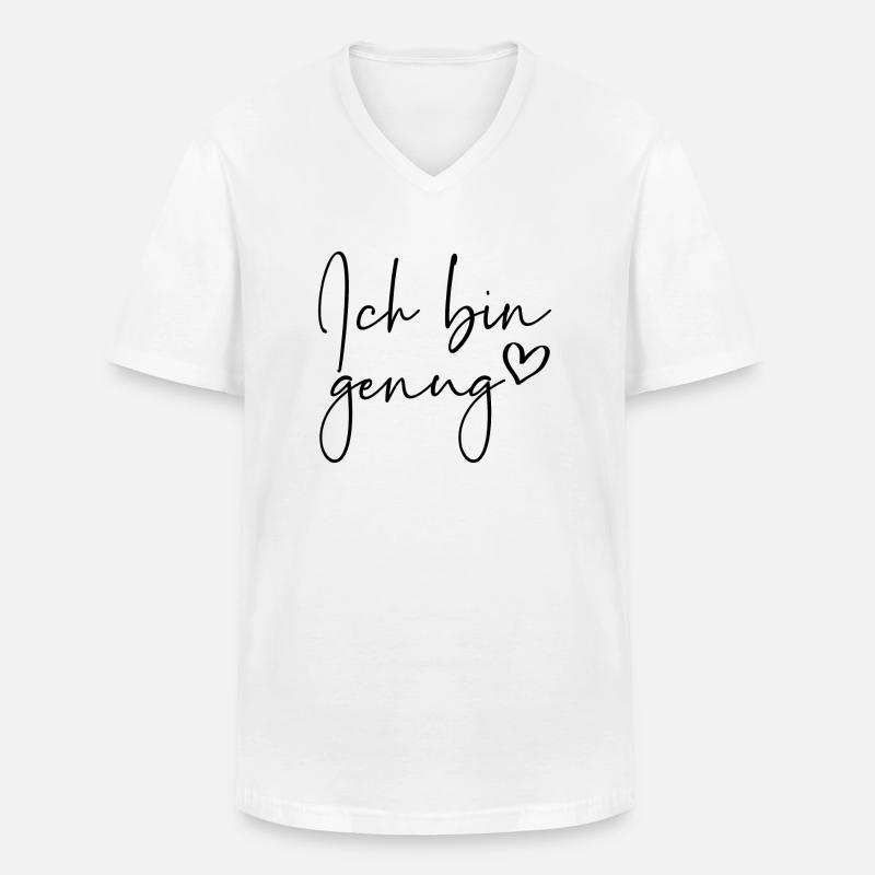 Ich bin genug - Männer-T-Shirt mit V-Ausschnitt - Weiß