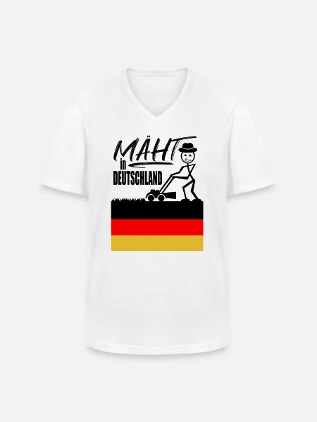 Mäht in Deutschland - Männer-T-Shirt mit V-Ausschnitt - Weiß