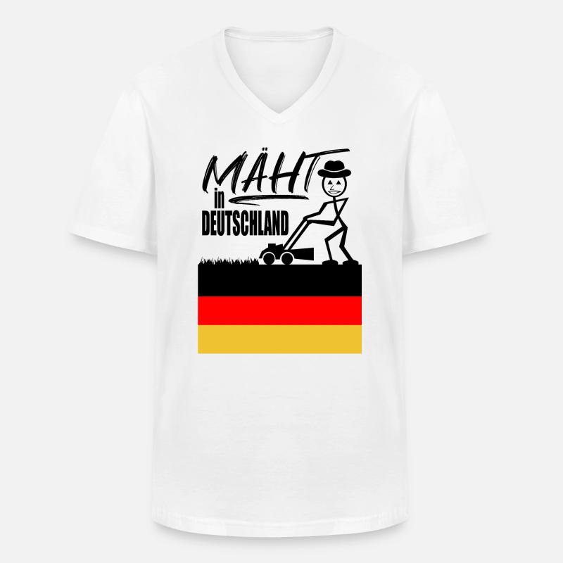 Mäht in Deutschland - Männer-T-Shirt mit V-Ausschnitt - Weiß