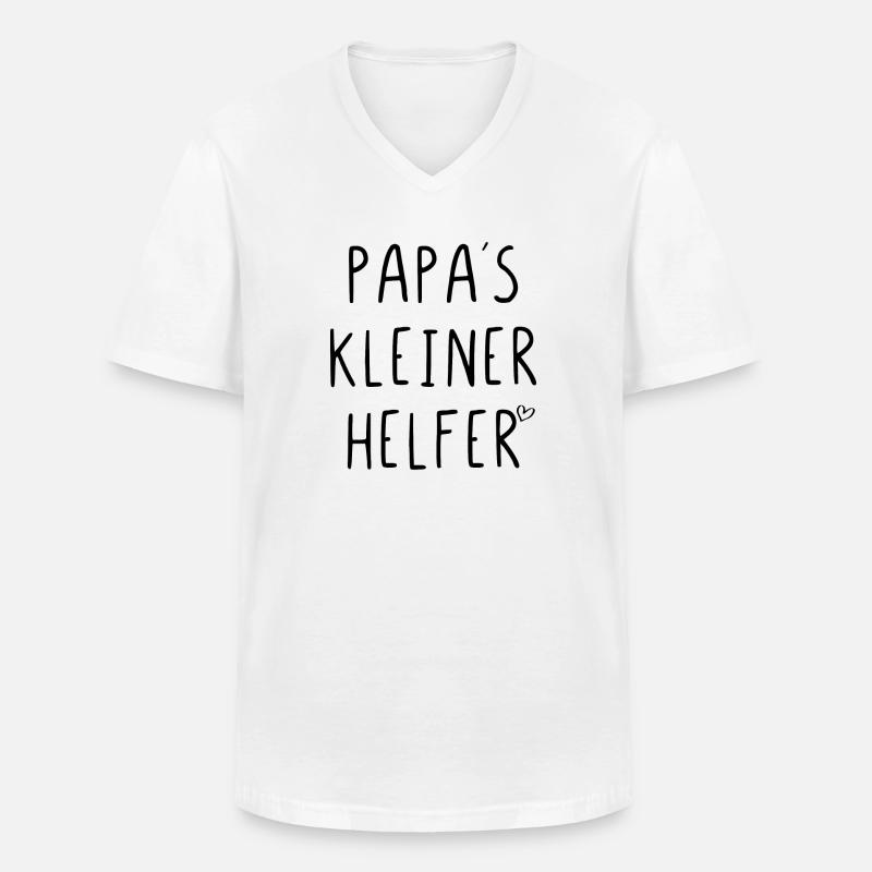 Papas kleiner Helfer - Männer-T-Shirt mit V-Ausschnitt - Weiß