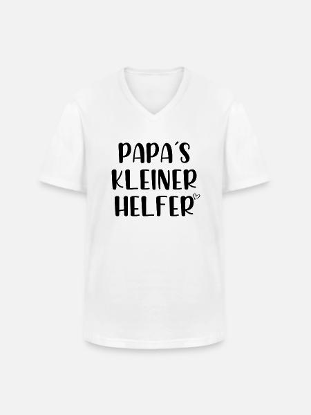 Papas kleiner Helfer - Männer-T-Shirt mit V-Ausschnitt - Weiß