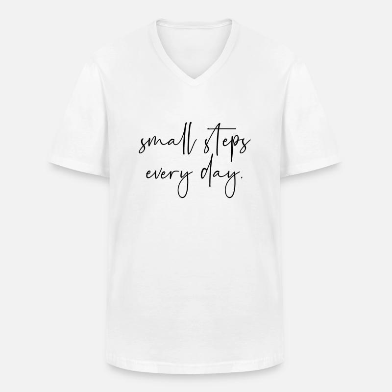 Small steps every day - Männer-T-Shirt mit V-Ausschnitt - Weiß