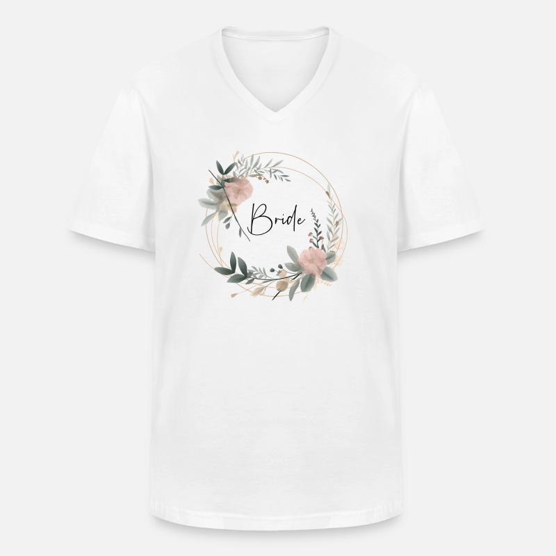Bride - Männer-T-Shirt mit V-Ausschnitt - Weiß
