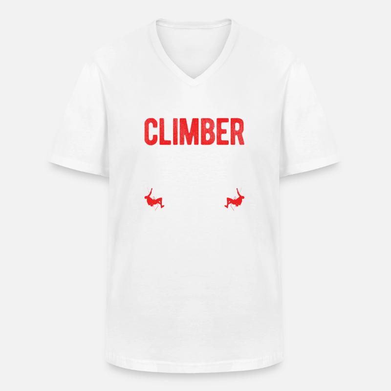 Klettern Bouldern - Männer-T-Shirt mit V-Ausschnitt - Weiß