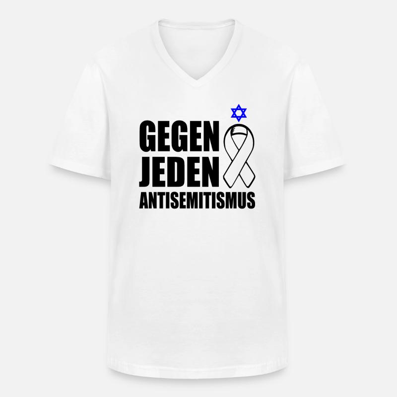 Gegen jeden antisemitismus - Männer-T-Shirt mit V-Ausschnitt - Weiß