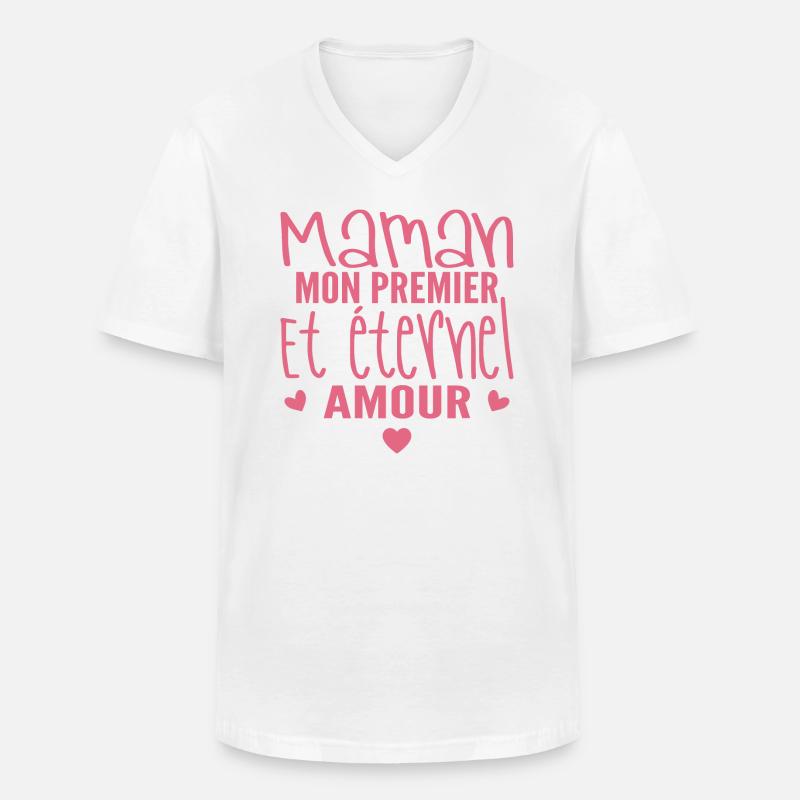 Ewige Liebe Mama Geschenk - Männer-T-Shirt mit V-Ausschnitt - Weiß
