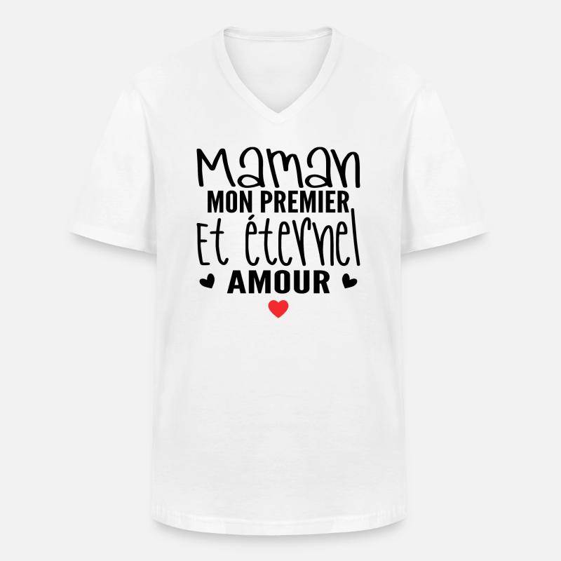 Ewige Liebe Mama Geschenk - Männer-T-Shirt mit V-Ausschnitt - Weiß