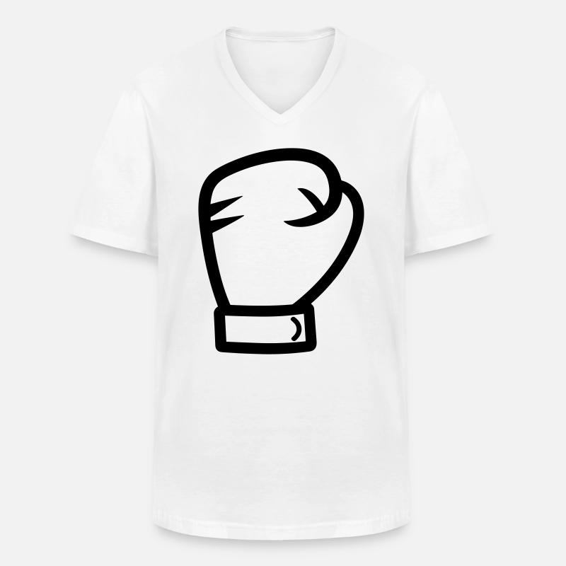 Boxhandschuh - Männer-T-Shirt mit V-Ausschnitt - Weiß