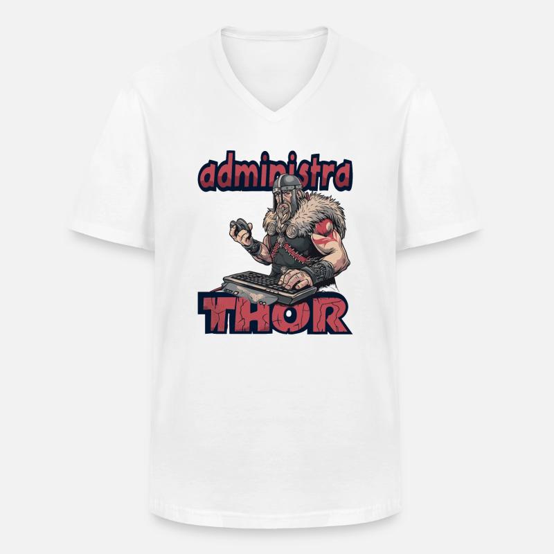 Viking Databaseadministra-thor Nerdy - Männer-T-Shirt mit V-Ausschnitt - Weiß