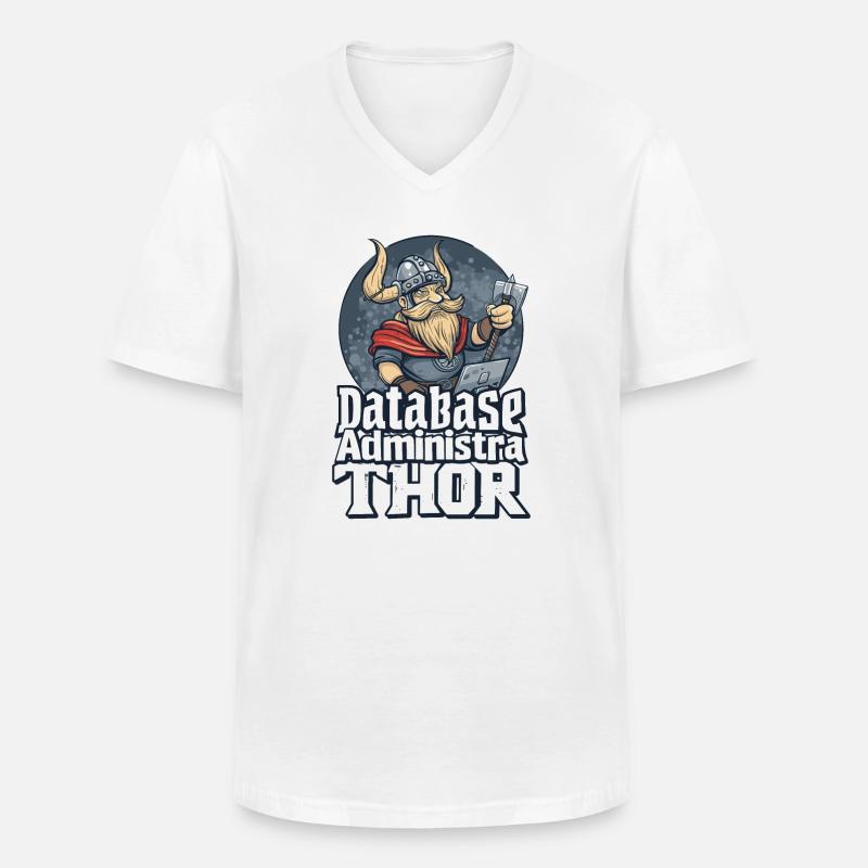 Viking Databaseadministra-thor Nerdy - Men's V-Neck T-Shirt - white