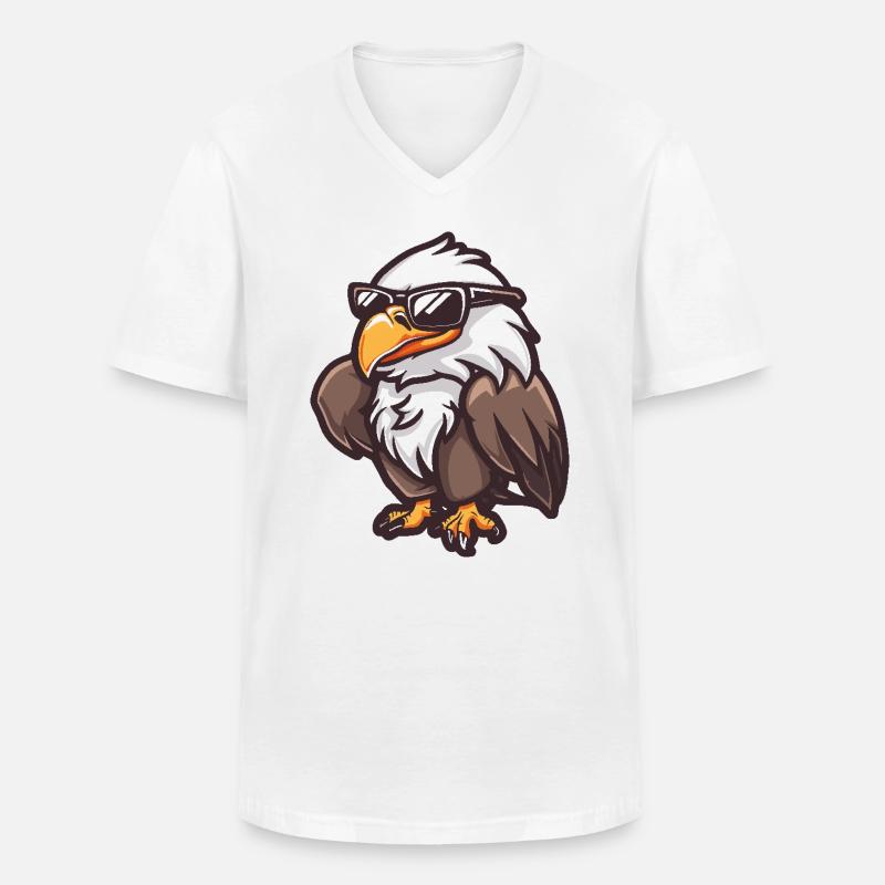 Adler Cool Comic - Männer-T-Shirt mit V-Ausschnitt - Weiß