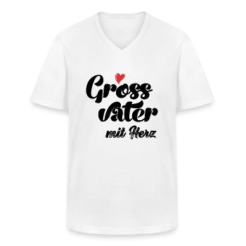 Grossvatter mit Herz Opa Schweiz Grosspapi - Männer-T-Shirt mit V-Ausschnitt - Weiß - Vorne - AI Model Male 185 light (185cm)