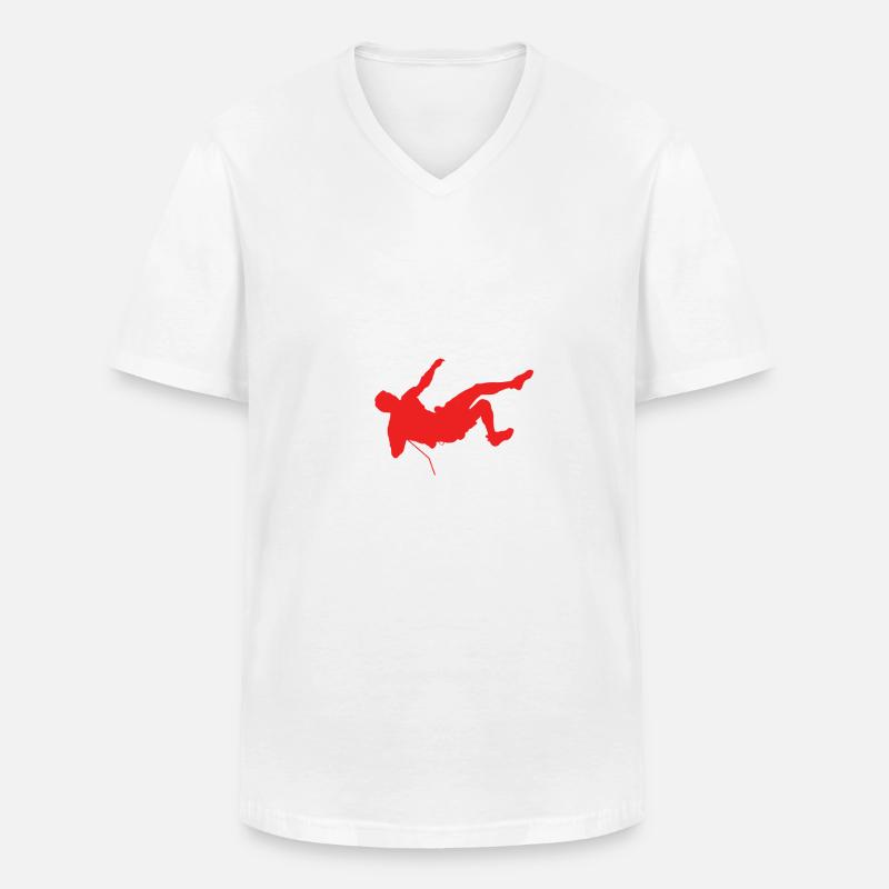 Klettern Bouldern - Männer-T-Shirt mit V-Ausschnitt - Weiß