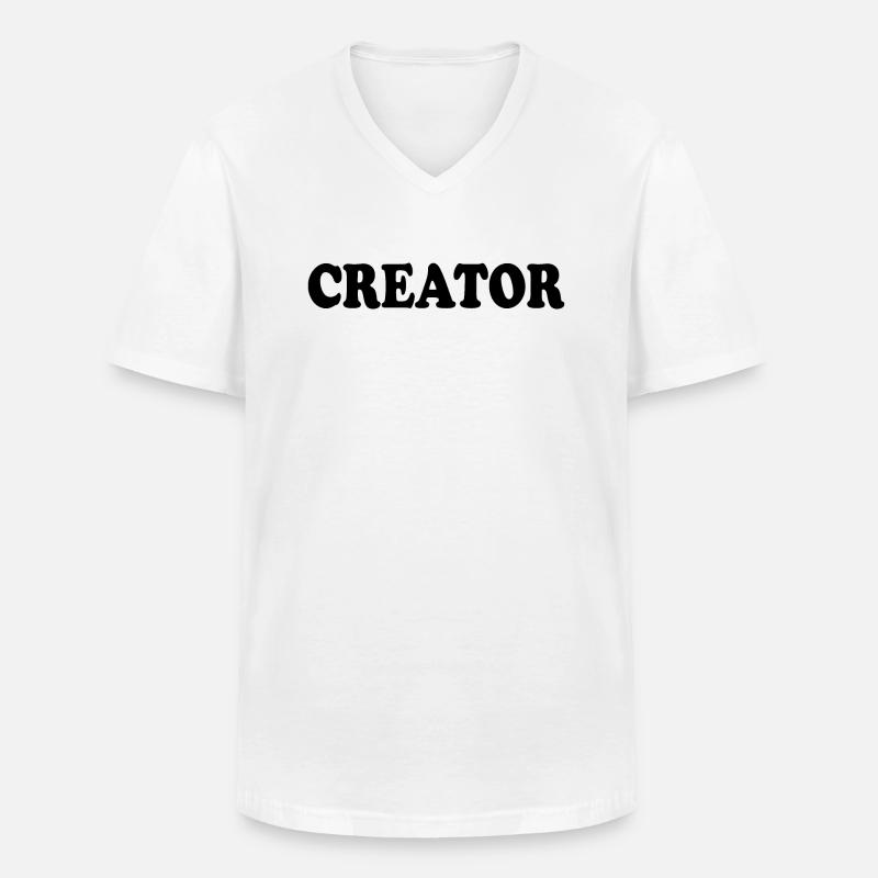 Creator - Männer-T-Shirt mit V-Ausschnitt - Weiß