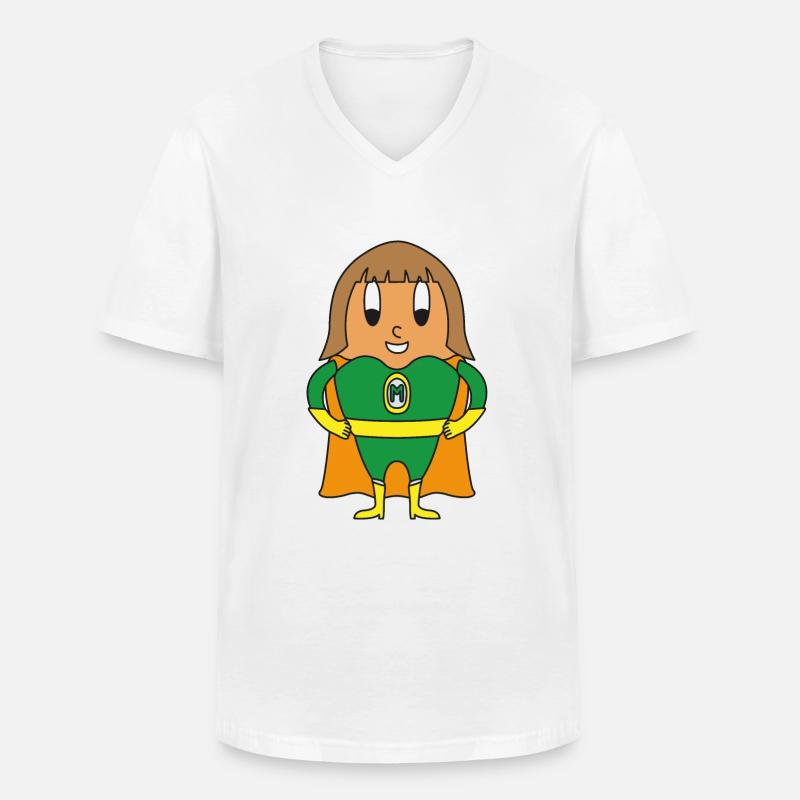Superheldin Ei - Männer-T-Shirt mit V-Ausschnitt - Weiß