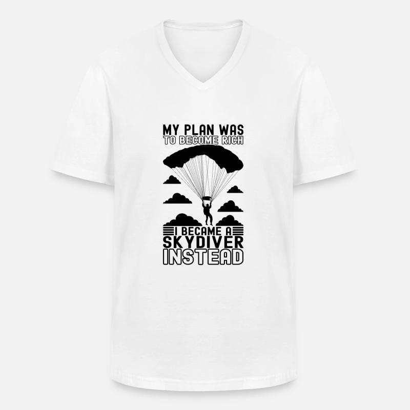 Parachute Parachutist - Men's V-Neck T-Shirt - white