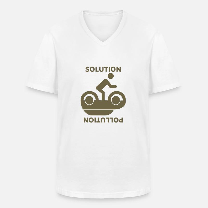 Umweltdenken (Solution Pollution) - Männer-T-Shirt mit V-Ausschnitt - Weiß