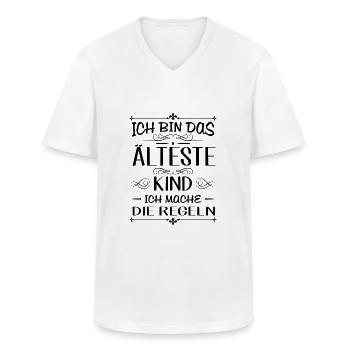 Ich bin das älteste Kind ich mache die Regeln - Männer-T-Shirt mit V-Ausschnitt - Weiß - Vorne - AI Model Male 185 light (185cm)