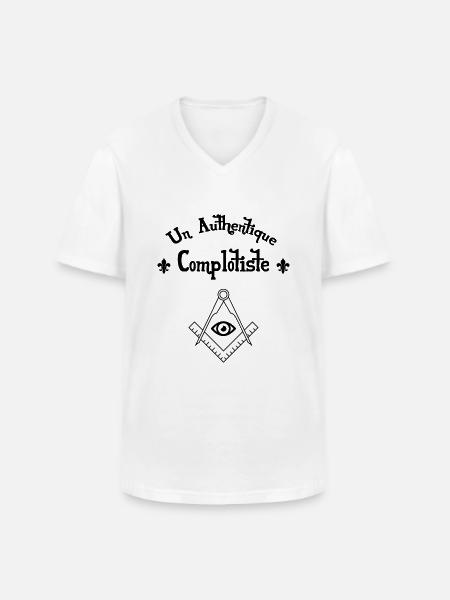 Un Authentique Complotiste - T-shirt col V Homme - blanc