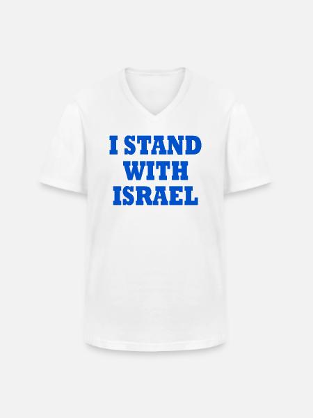 I Stand with israel - Klassisk herre T-shirt med V-udskæring - hvid