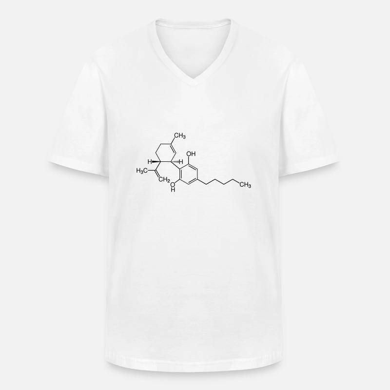 CBD - Cannabidiol - Männer-T-Shirt mit V-Ausschnitt - Weiß