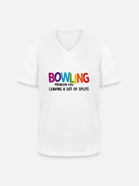 Bowling - Männer-T-Shirt mit V-Ausschnitt - Weiß