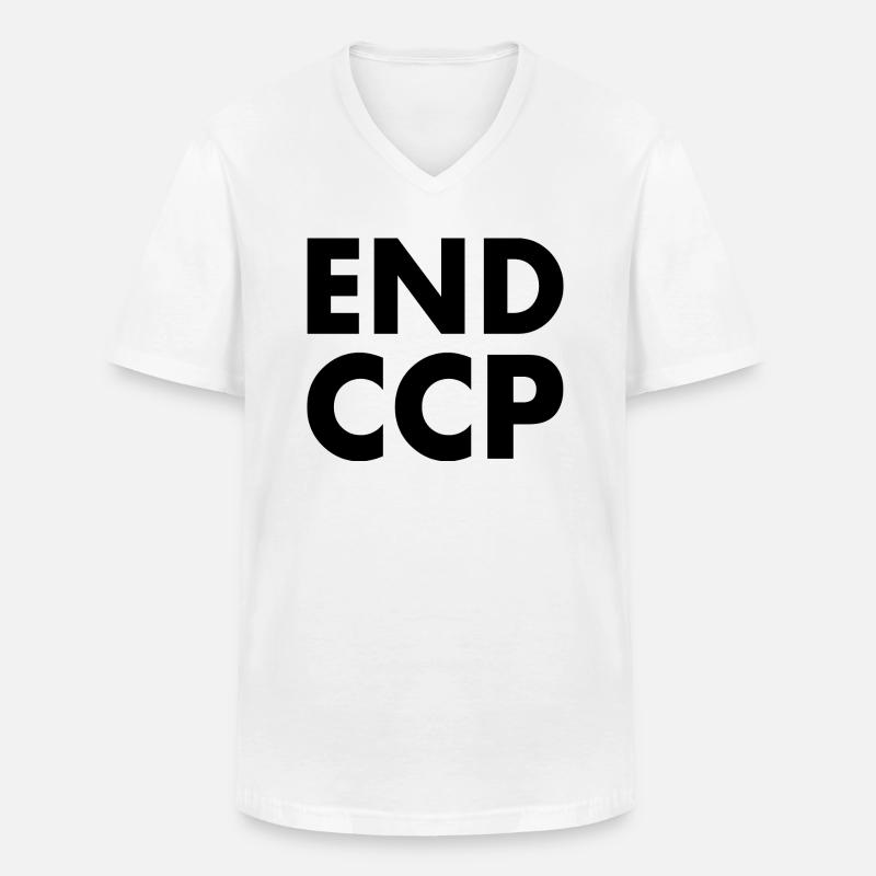 End ccp - Männer-T-Shirt mit V-Ausschnitt - Weiß