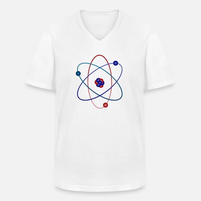 Atom - Männer-T-Shirt mit V-Ausschnitt - Weiß
