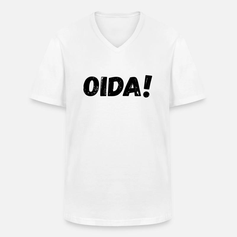 Oida OIDA! - Männer-T-Shirt mit V-Ausschnitt - Weiß