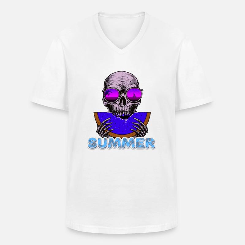 vacay-Modus - Männer-T-Shirt mit V-Ausschnitt - Weiß