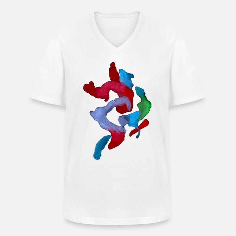 Farben - Abstrakt Kunst - Männer-T-Shirt mit V-Ausschnitt - Weiß