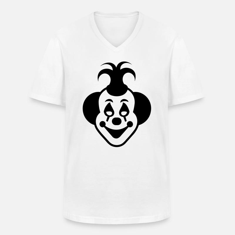 Clown - Männer-T-Shirt mit V-Ausschnitt - Weiß