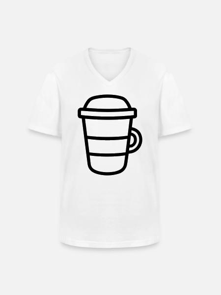 Kaffeebecher - Männer-T-Shirt mit V-Ausschnitt - Weiß