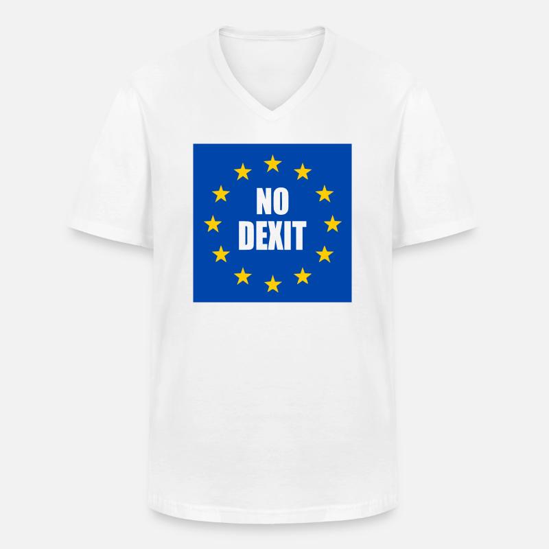 No dexit - Männer-T-Shirt mit V-Ausschnitt - Weiß