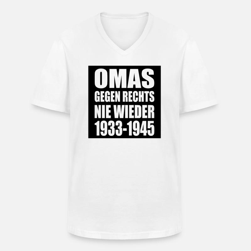 Omas gegen rechts - Männer-T-Shirt mit V-Ausschnitt - Weiß