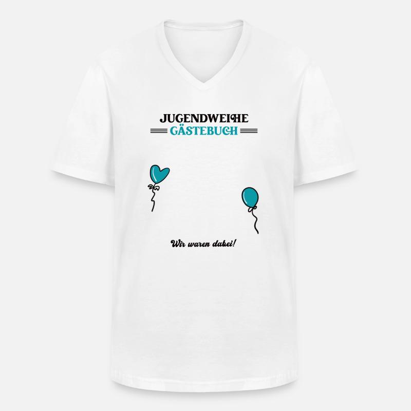 Jugendweihe Gästebuch Jugendfeier Erwachsenwerden - Männer-T-Shirt mit V-Ausschnitt - Weiß