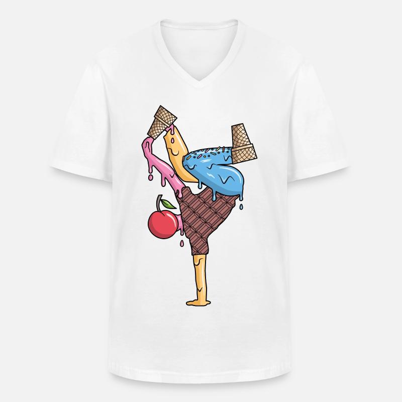 Breakdance Eiscreme Tanz Breakdancer Breakdancing - Männer-T-Shirt mit V-Ausschnitt - Weiß