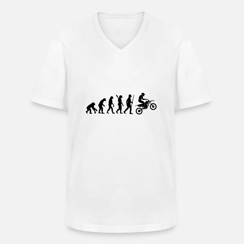 MOTORCYCLE EVOLUTION - Men's V-Neck T-Shirt - white