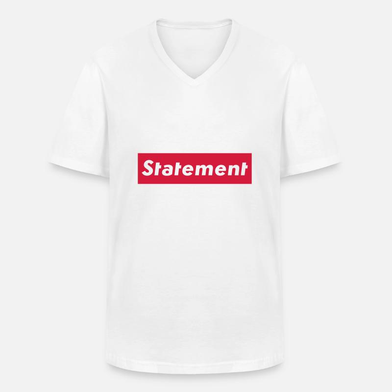 Statement - Männer-T-Shirt mit V-Ausschnitt - Weiß