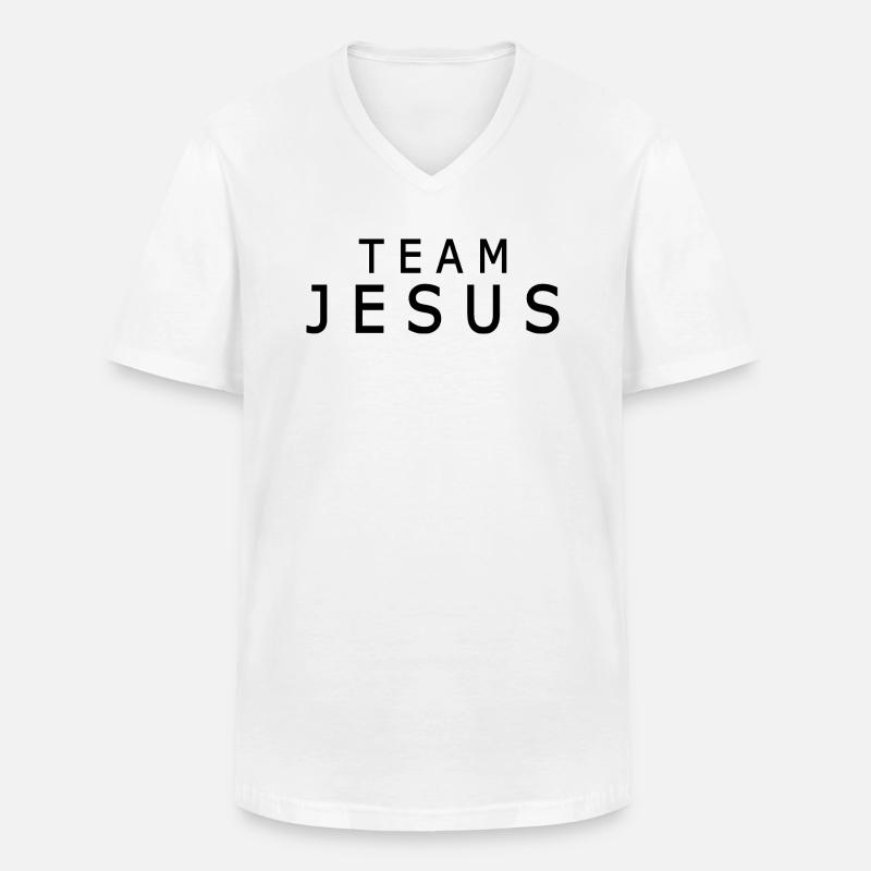Team jesus - Männer-T-Shirt mit V-Ausschnitt - Weiß