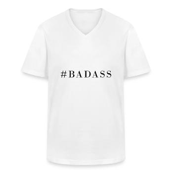 Rhombus badass - Men's V-Neck T-Shirt - white - Front - AI Model Male 185 light (185cm)