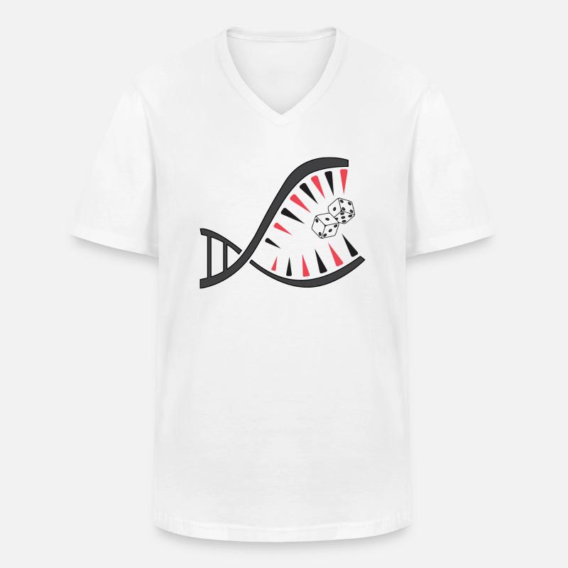 Backgammon DNA Piranha – Einzigartiges - Männer-T-Shirt mit V-Ausschnitt - Weiß