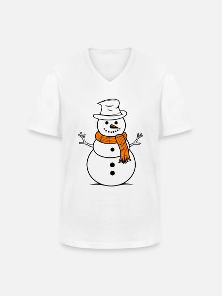 Snowman Winter - Men's V-Neck T-Shirt - white