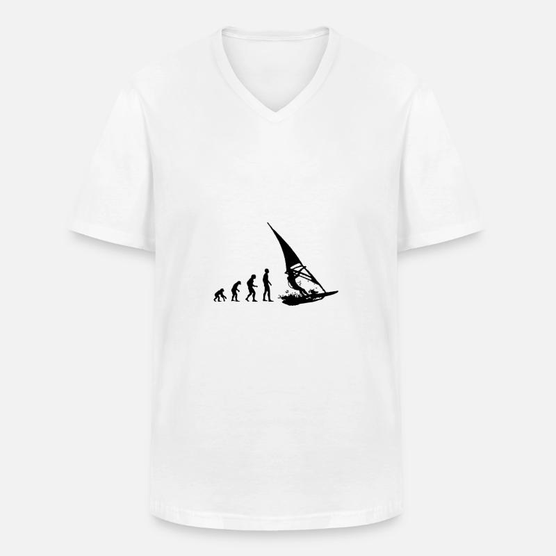 Evolution Windsurfing Windsurfer Windsurfen Hobby - Men's V-Neck T-Shirt - white