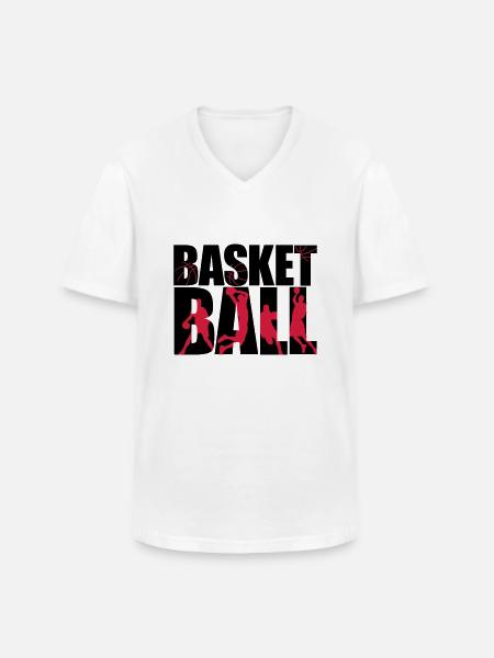 basketball 4_2c - Männer-T-Shirt mit V-Ausschnitt - Weiß