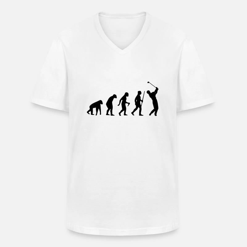 GOLF EVOLUTION - Men's V-Neck T-Shirt - white