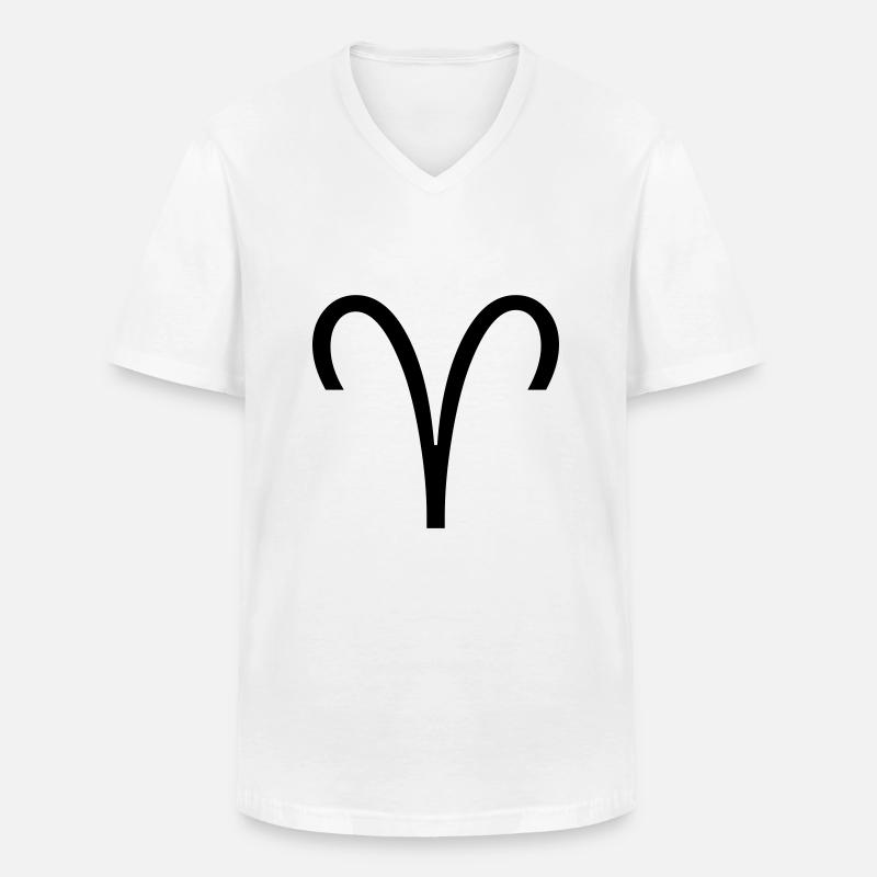 Sternzeichen: Widder - Männer-T-Shirt mit V-Ausschnitt - Weiß