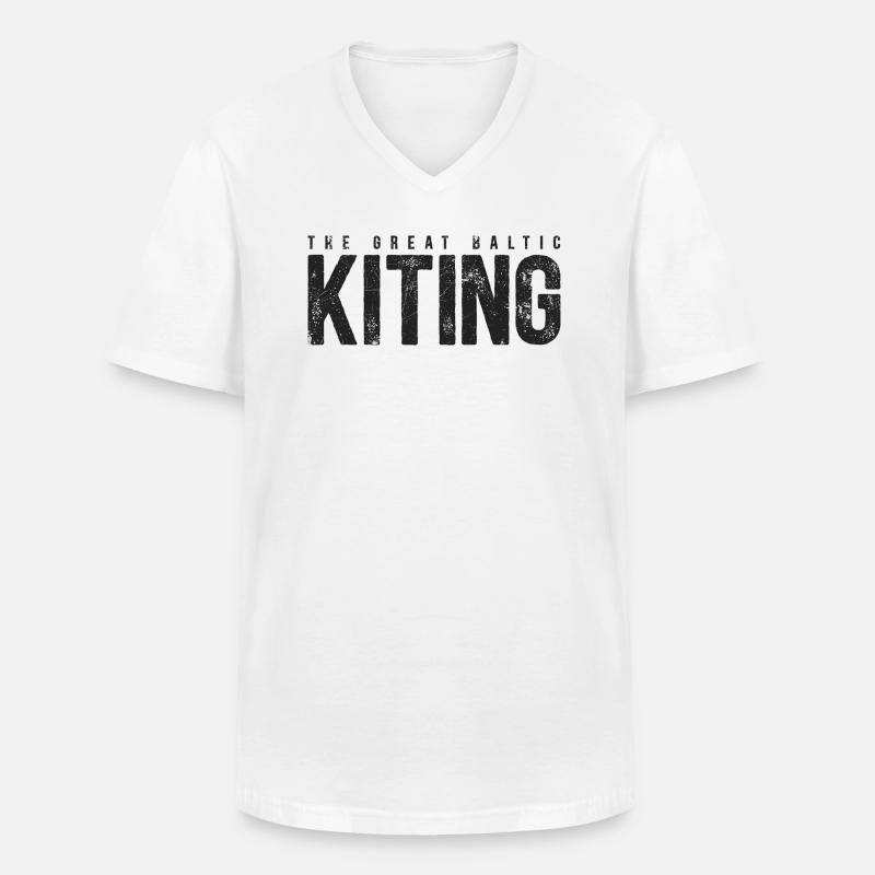 SURFER BALTIC SEA KITER KITING COAST SURF DARSS MOTIF - Maglietta da uomo classica con scollo a V - bianco