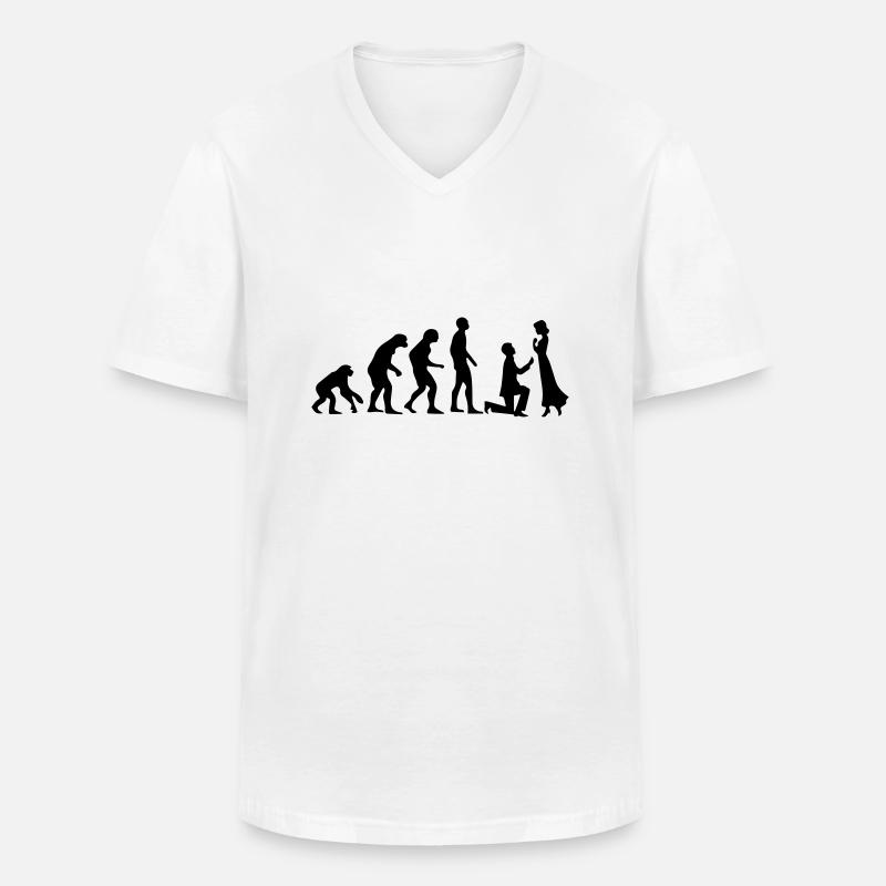 ÉVOLUTION DU MARIAGE ! - T-shirt col V Homme - blanc