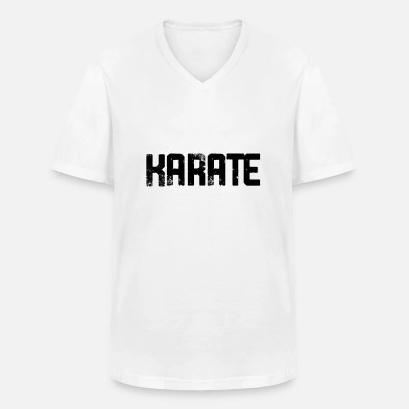 Karate - Männer-T-Shirt mit V-Ausschnitt - Weiß